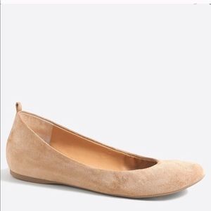 J CREW Anya Nude Suede Ballet Flats